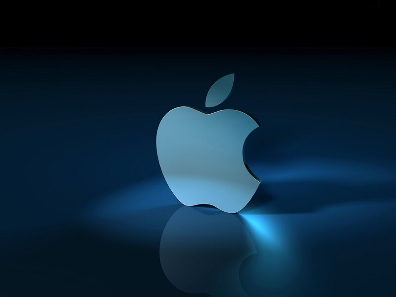 Apple Logo — Blue, Dramatic