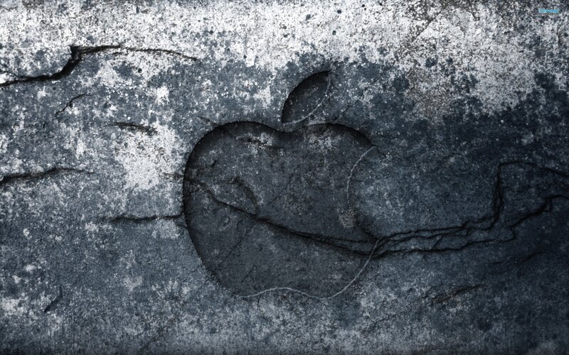 Apple Logo Carved in Stone — Gray