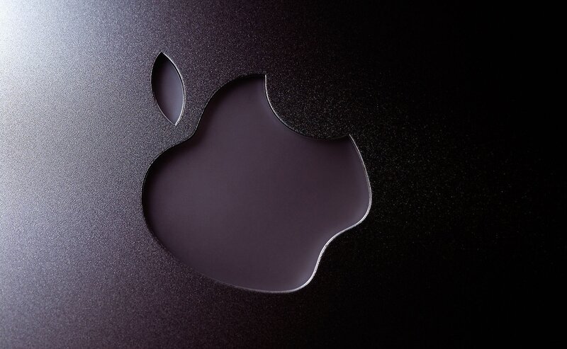 Apple Logo Cutout — Black, Minimalist