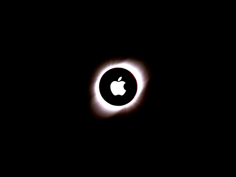 Apple logo during solar eclipse