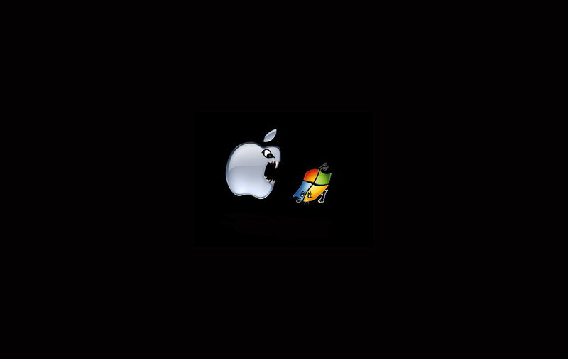 Apple logo eating Windows