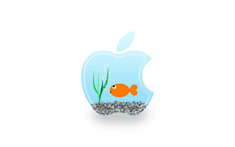 Apple logo fish tank