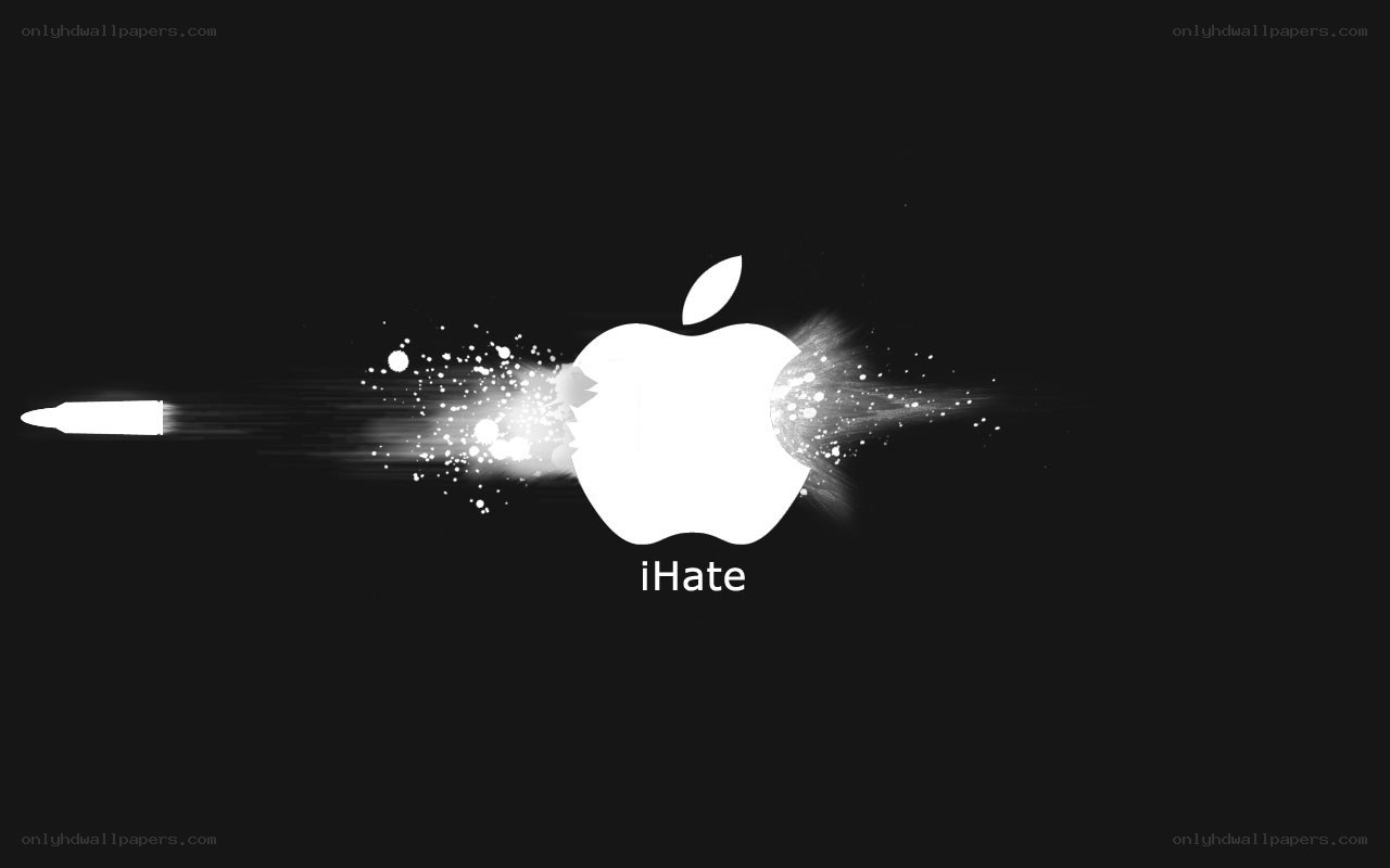 Apple logo hit by bullet