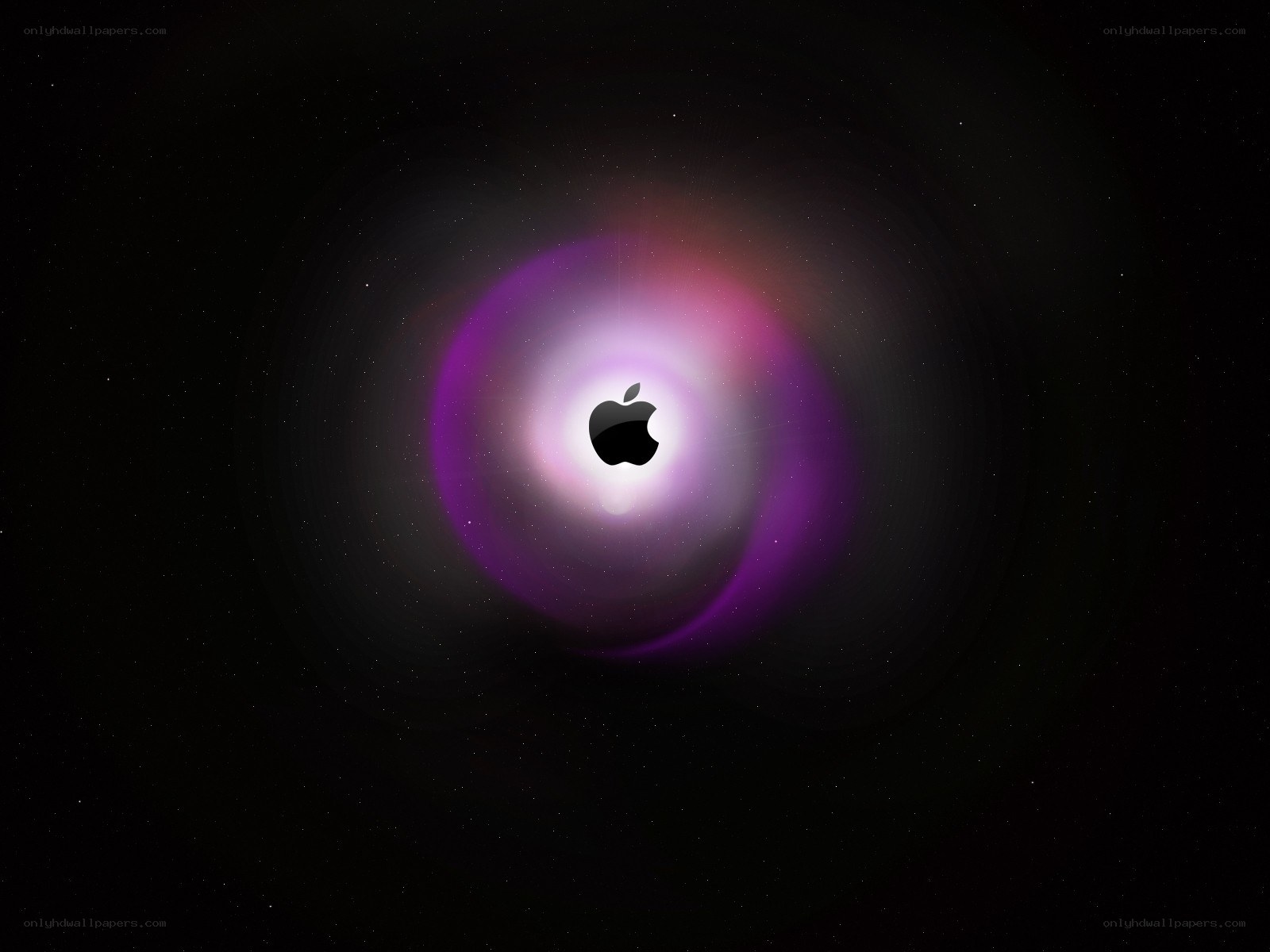 Apple logo in cosmic swirl