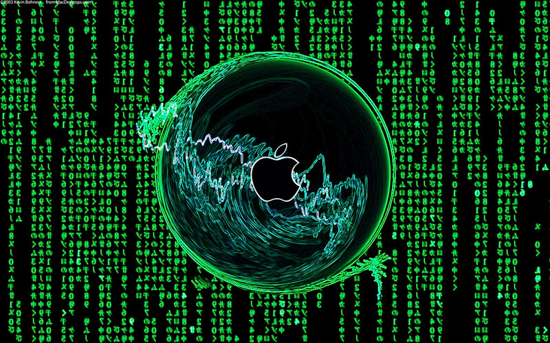 Apple Logo in Digital Wave