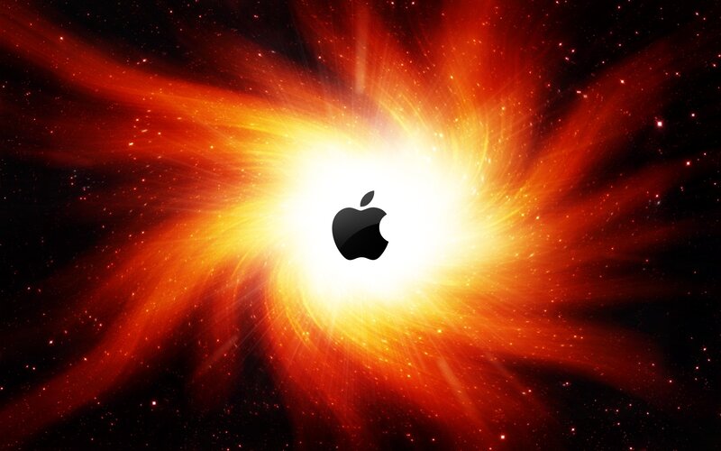 Apple Logo in Explosion