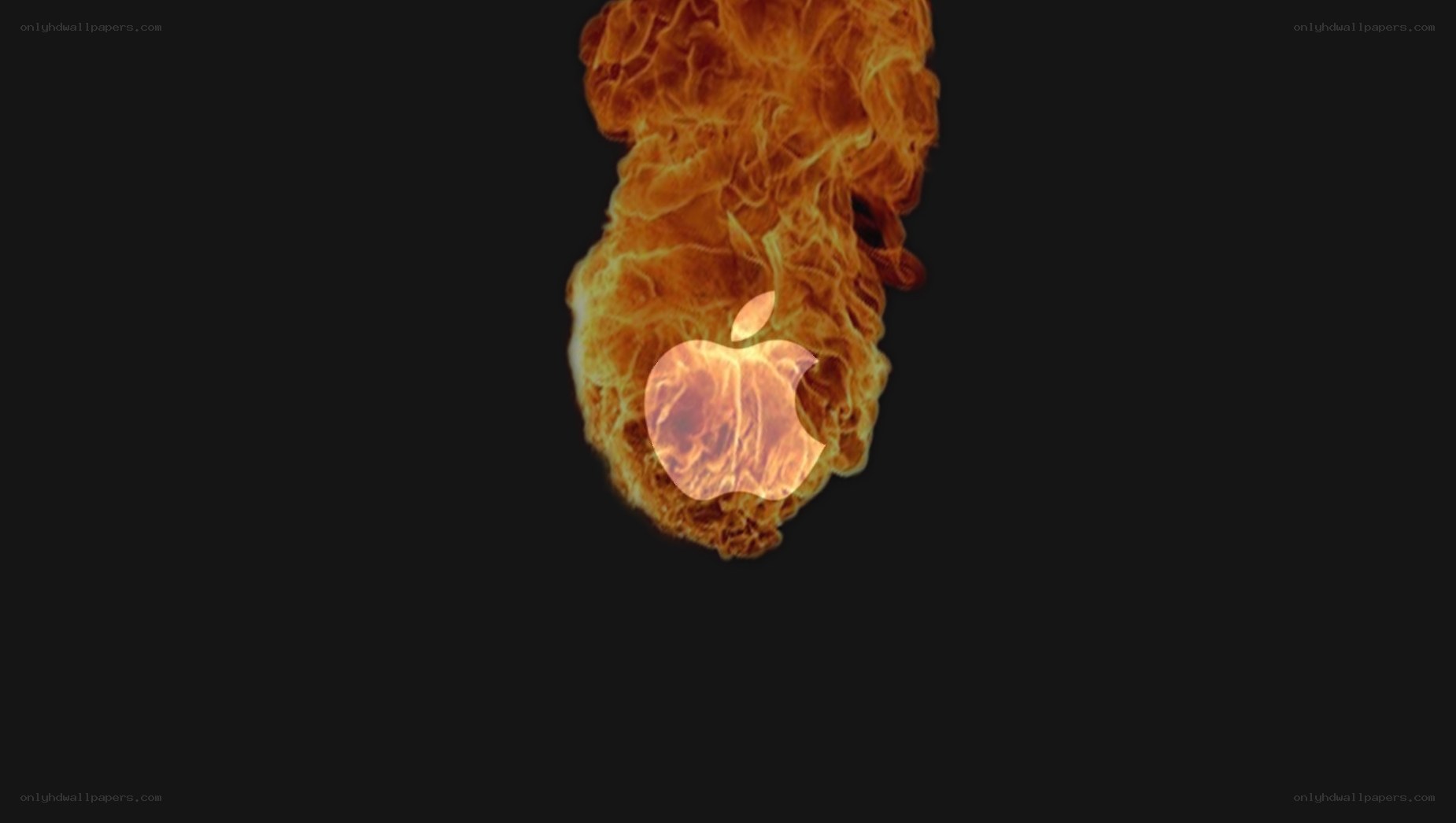 Apple logo in flames