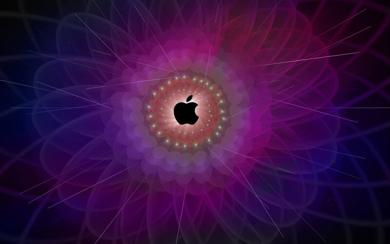 Apple Logo in Fractal Design — Purple