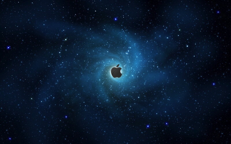 Apple Logo in Galaxy — Blue