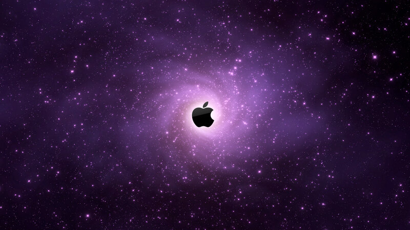 Apple Logo in Galaxy — Purple, Cosmic, Night