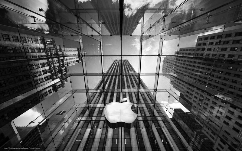 Apple Logo in Glass Cube — Black