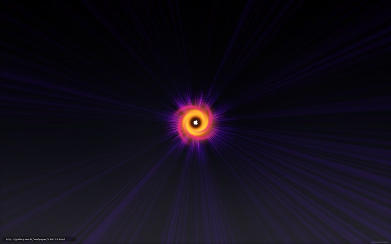 Apple logo in glowing vortex