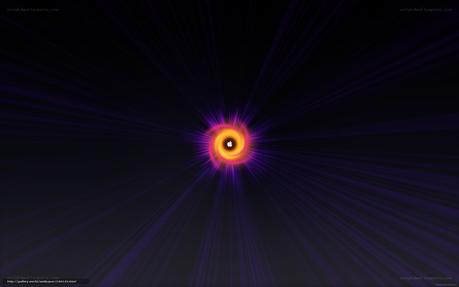 Apple logo in glowing vortex