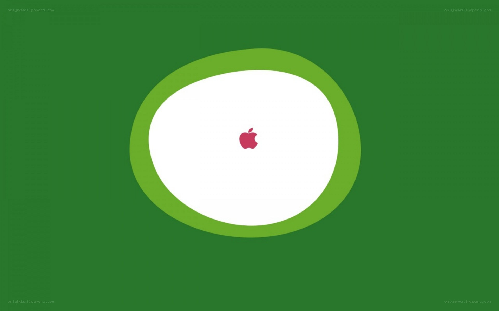 Apple logo in green circle