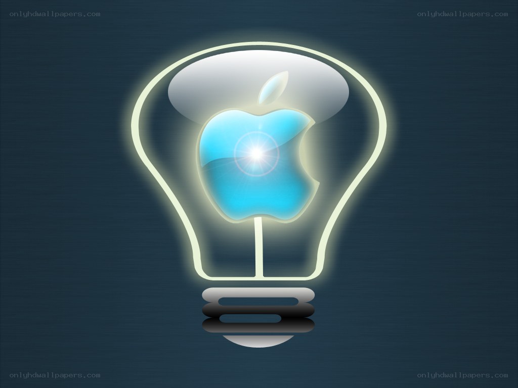 Apple logo in light bulb