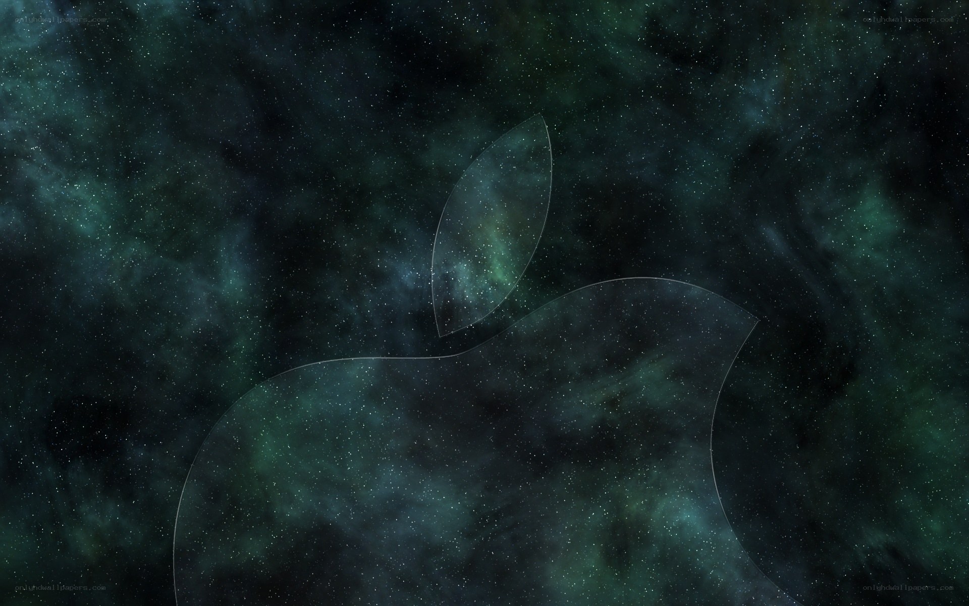 Apple logo in space