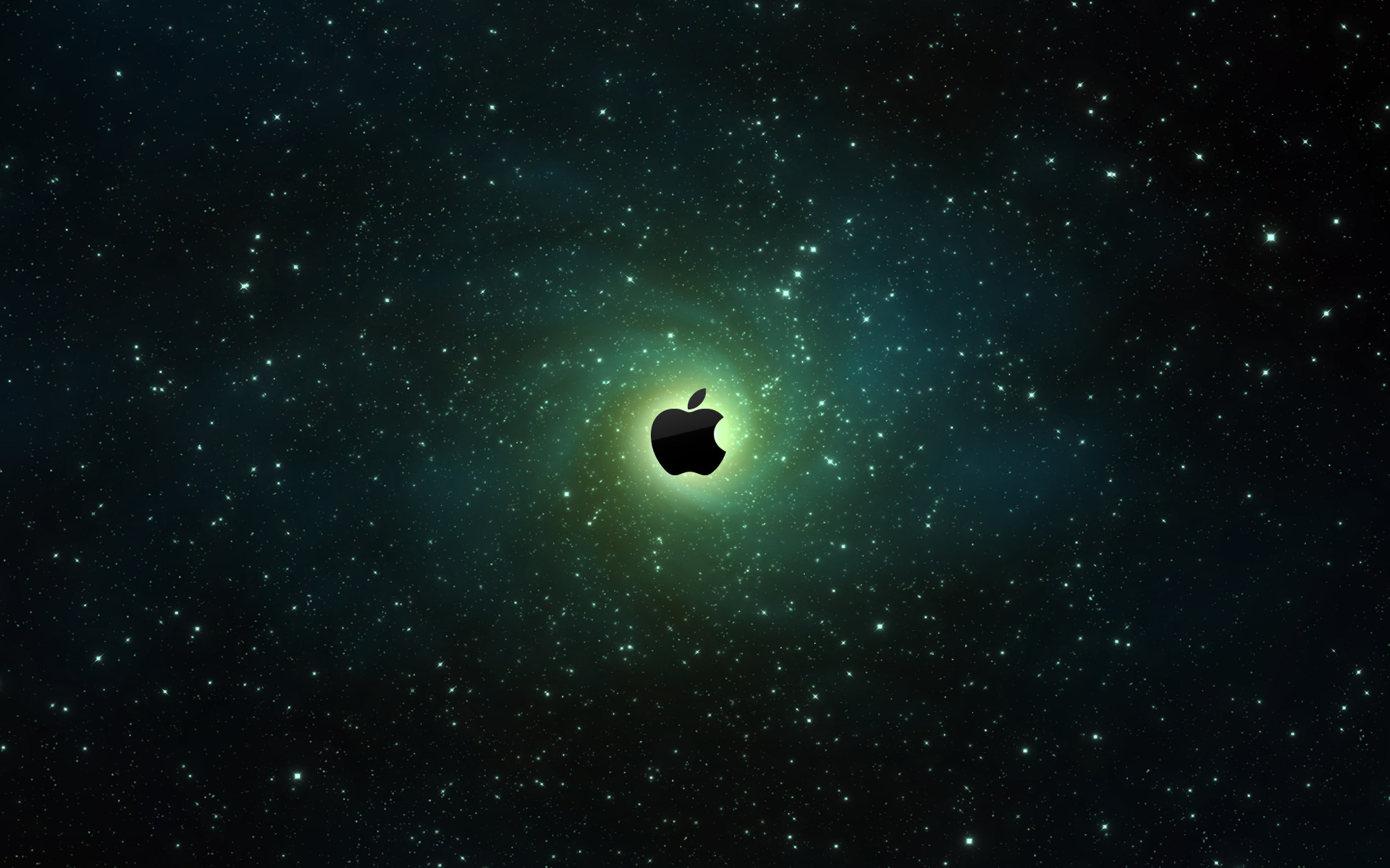 Apple logo in space