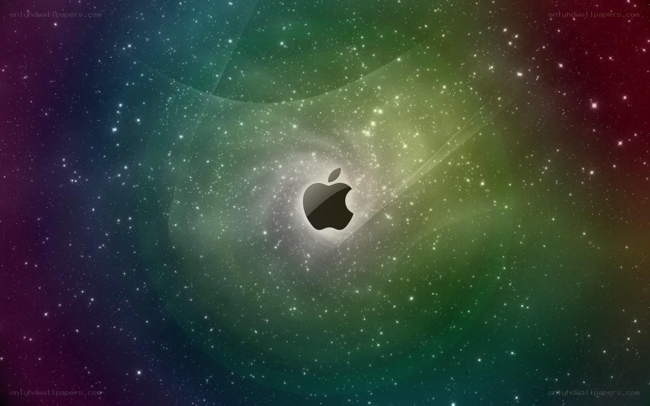 Apple logo in space