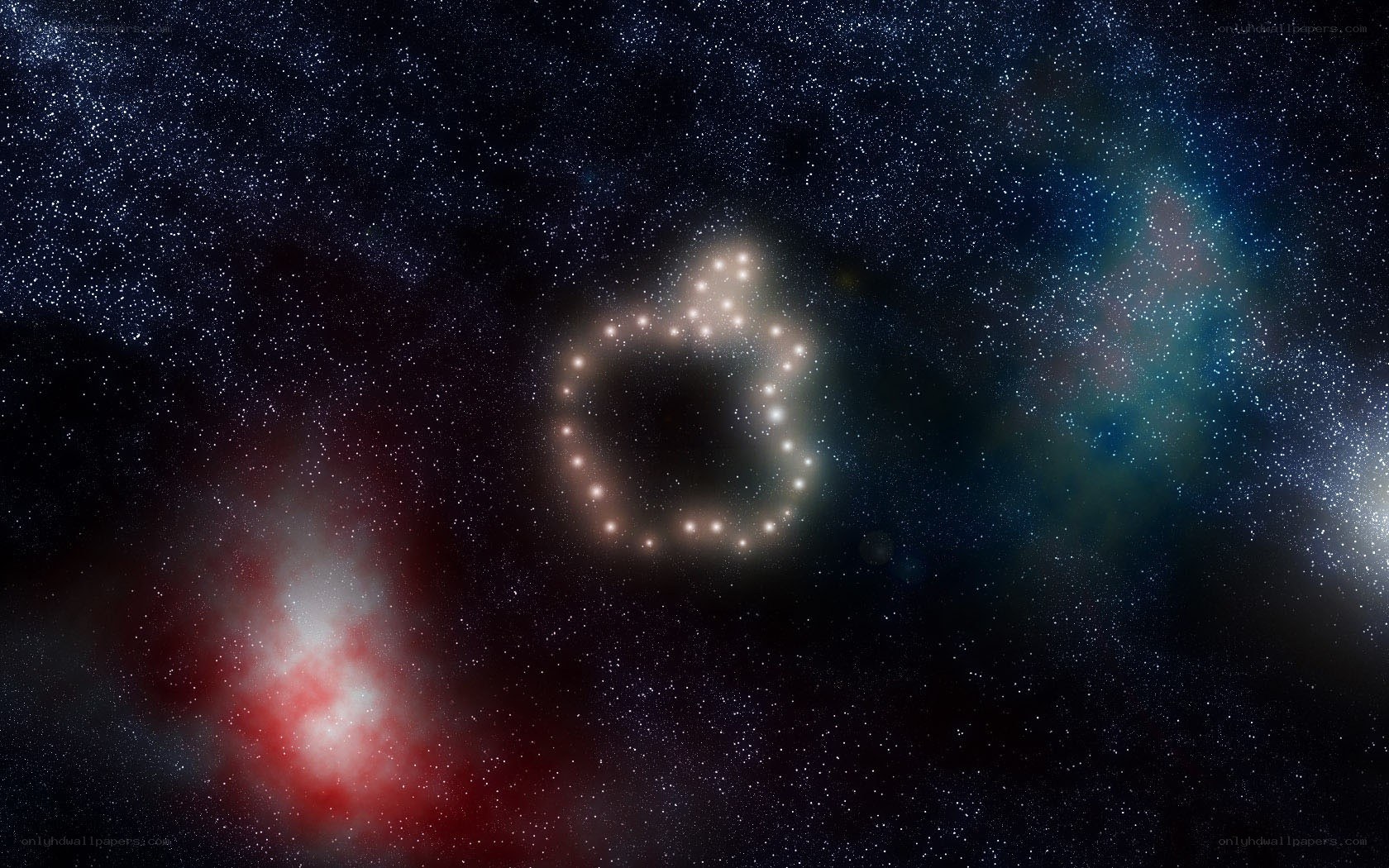 Apple logo in space