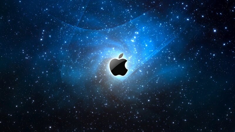 Apple logo in space