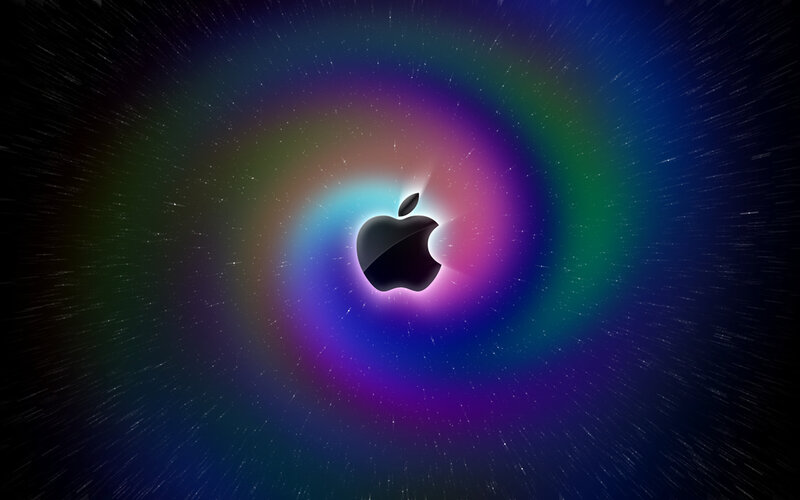 Apple logo in space