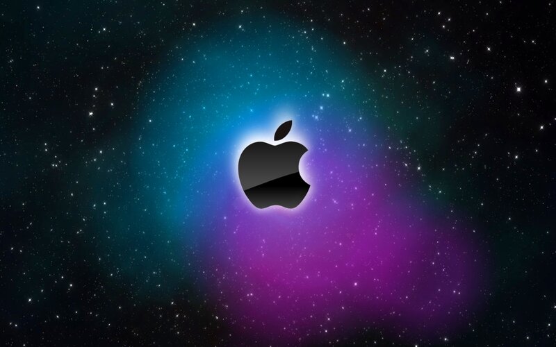 Apple logo in space