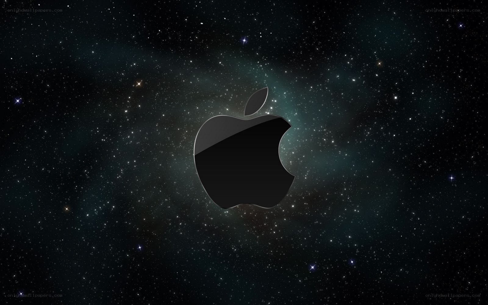 Apple logo in space