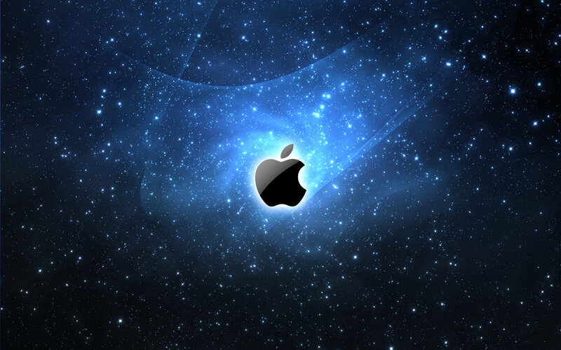 Apple logo in space