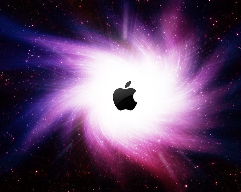 Apple logo in space