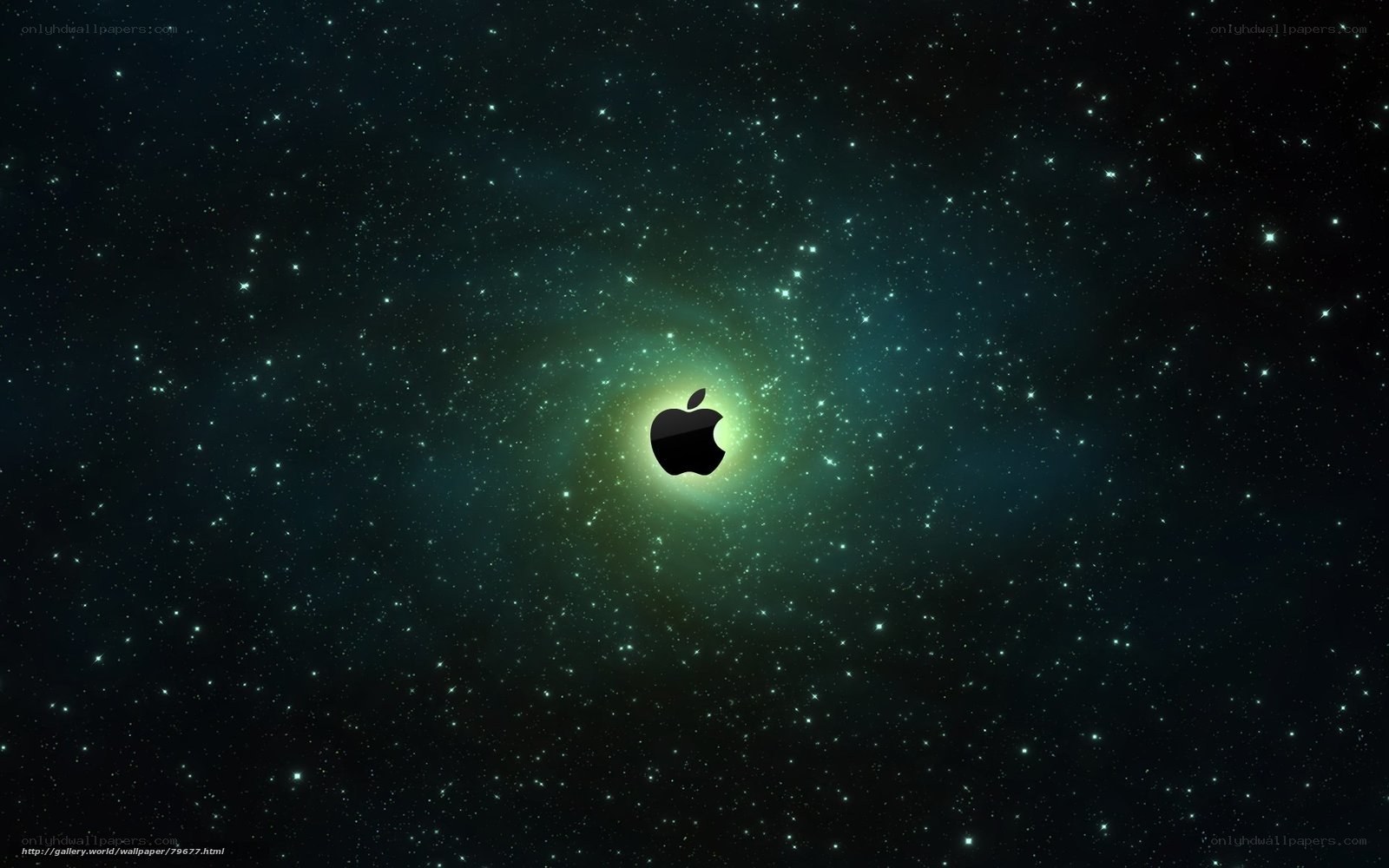 Apple logo in space