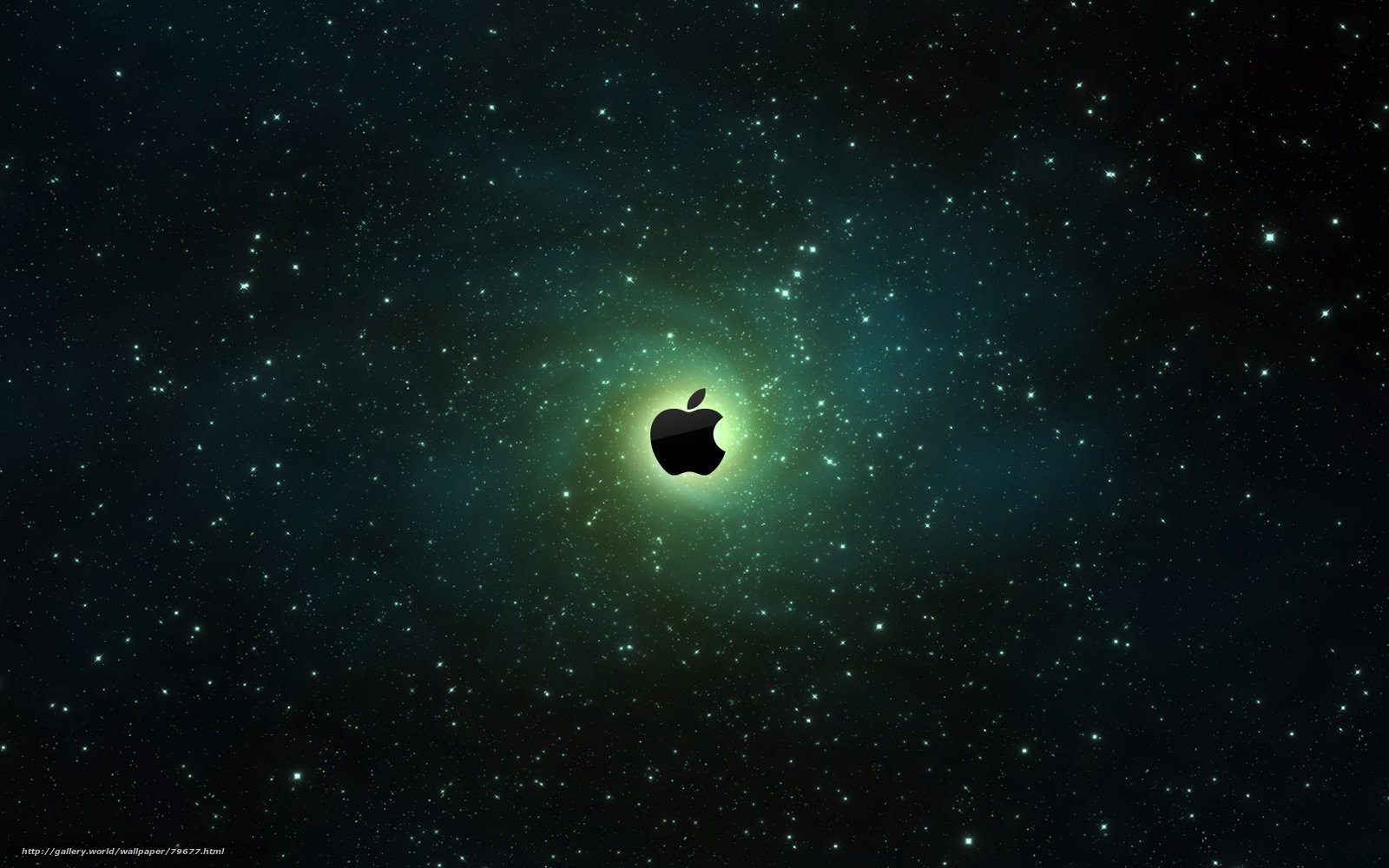 Apple logo in space