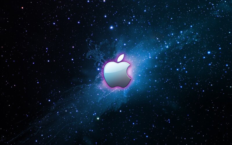 Apple logo in space