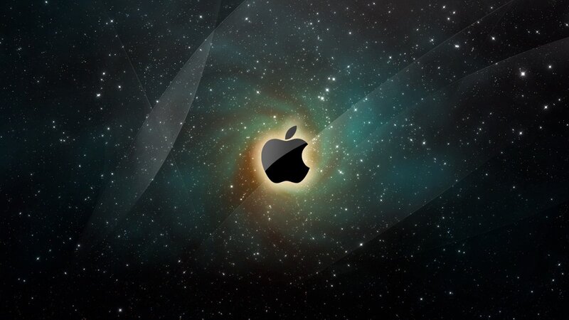 Apple logo in space