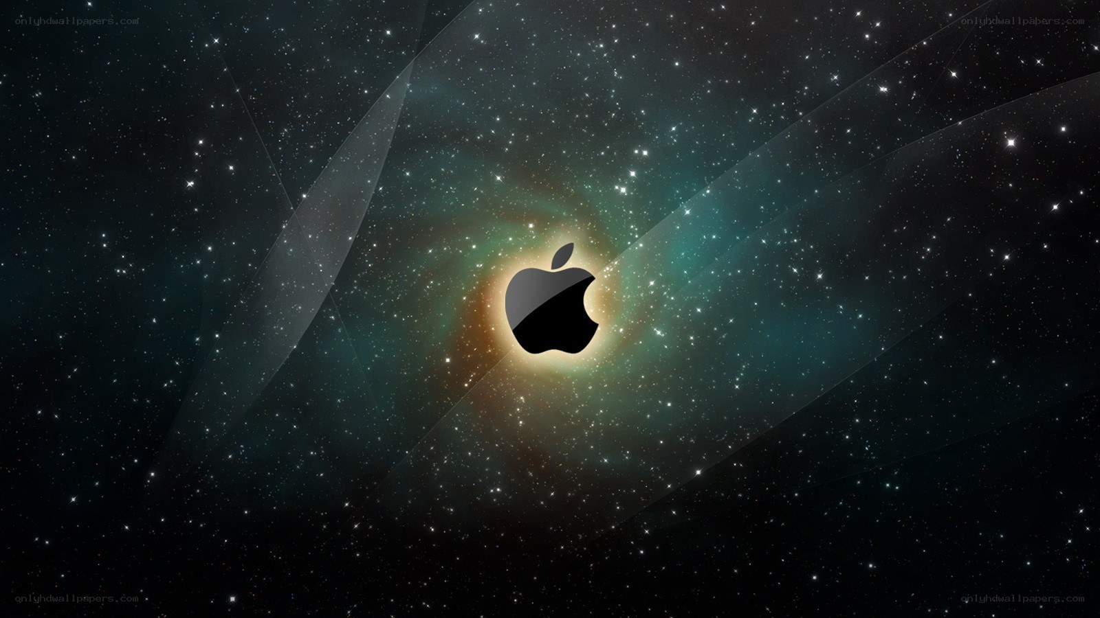 Apple logo in space