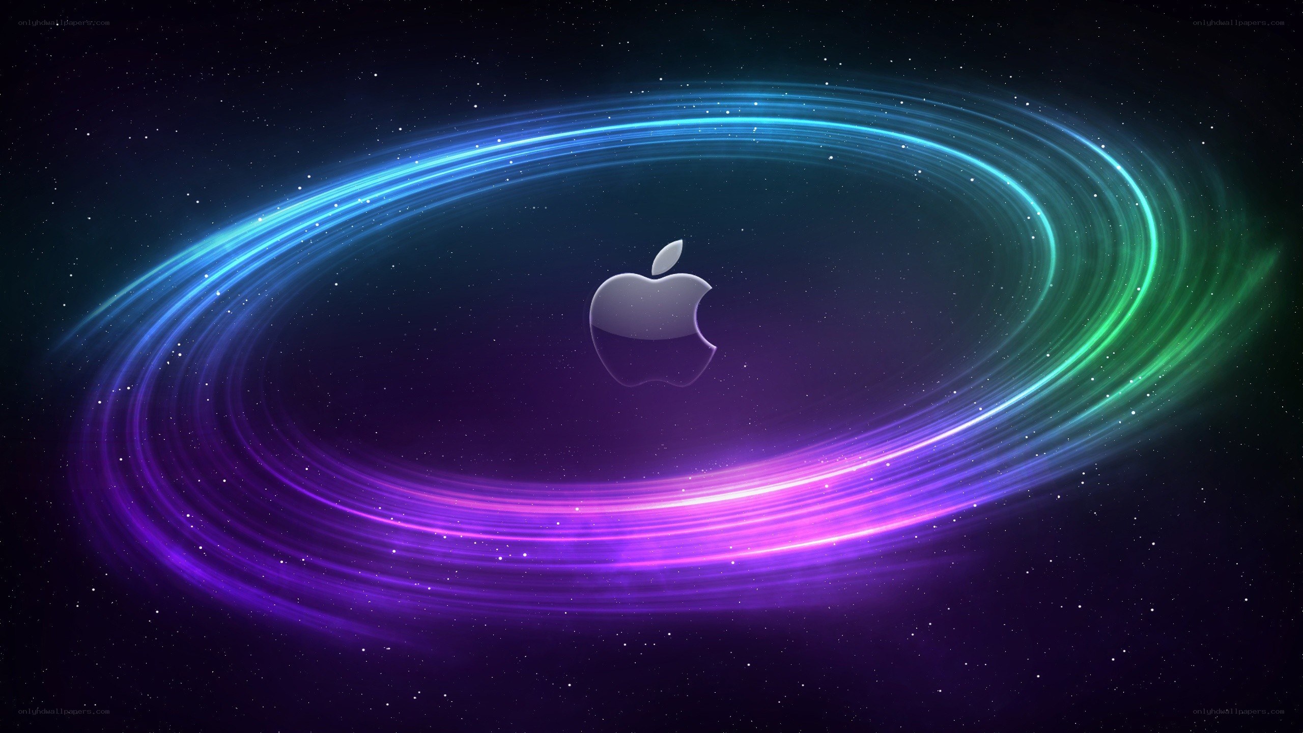 Apple logo in space