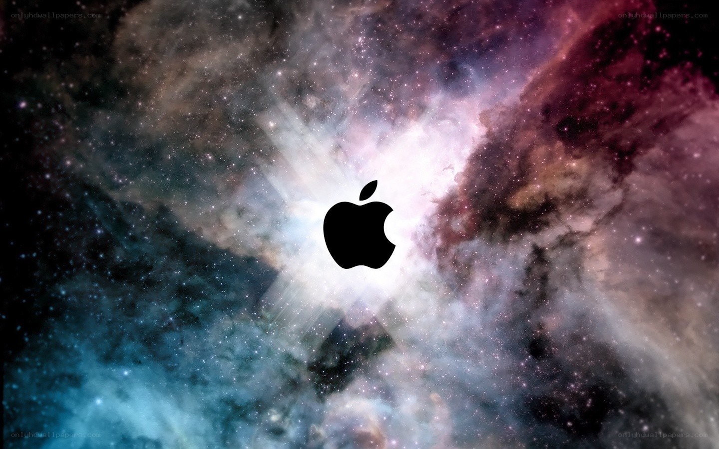 Apple logo in space