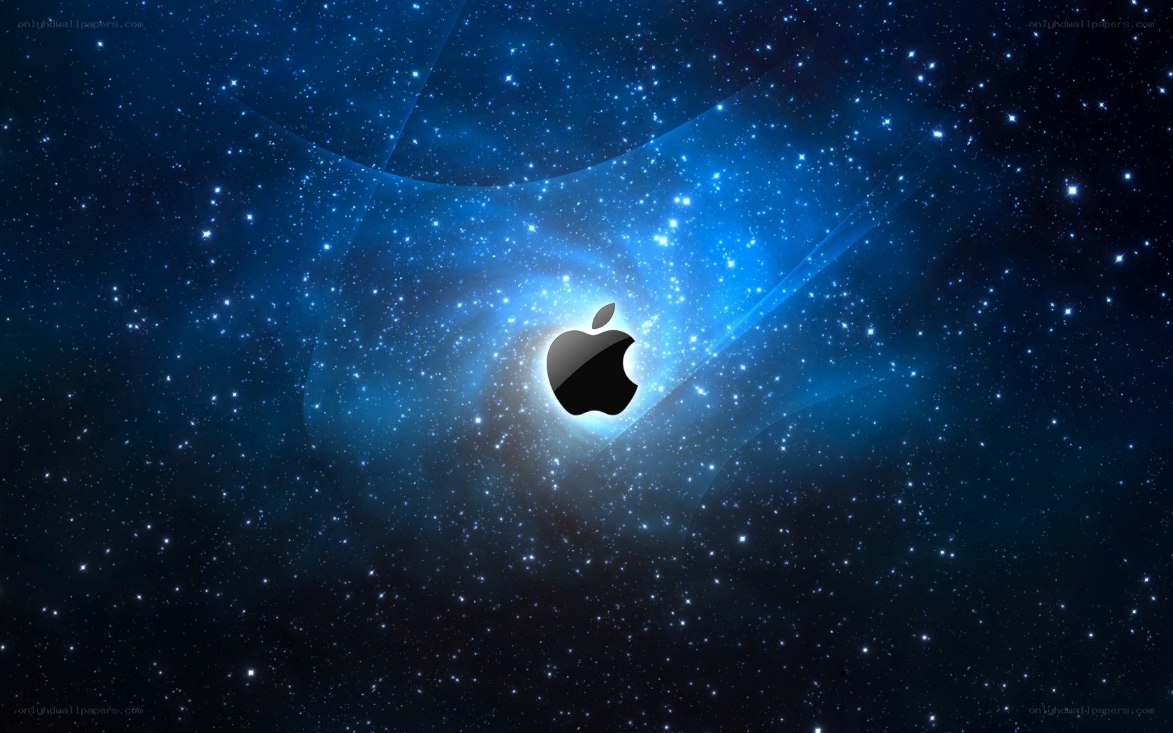 Apple logo in space