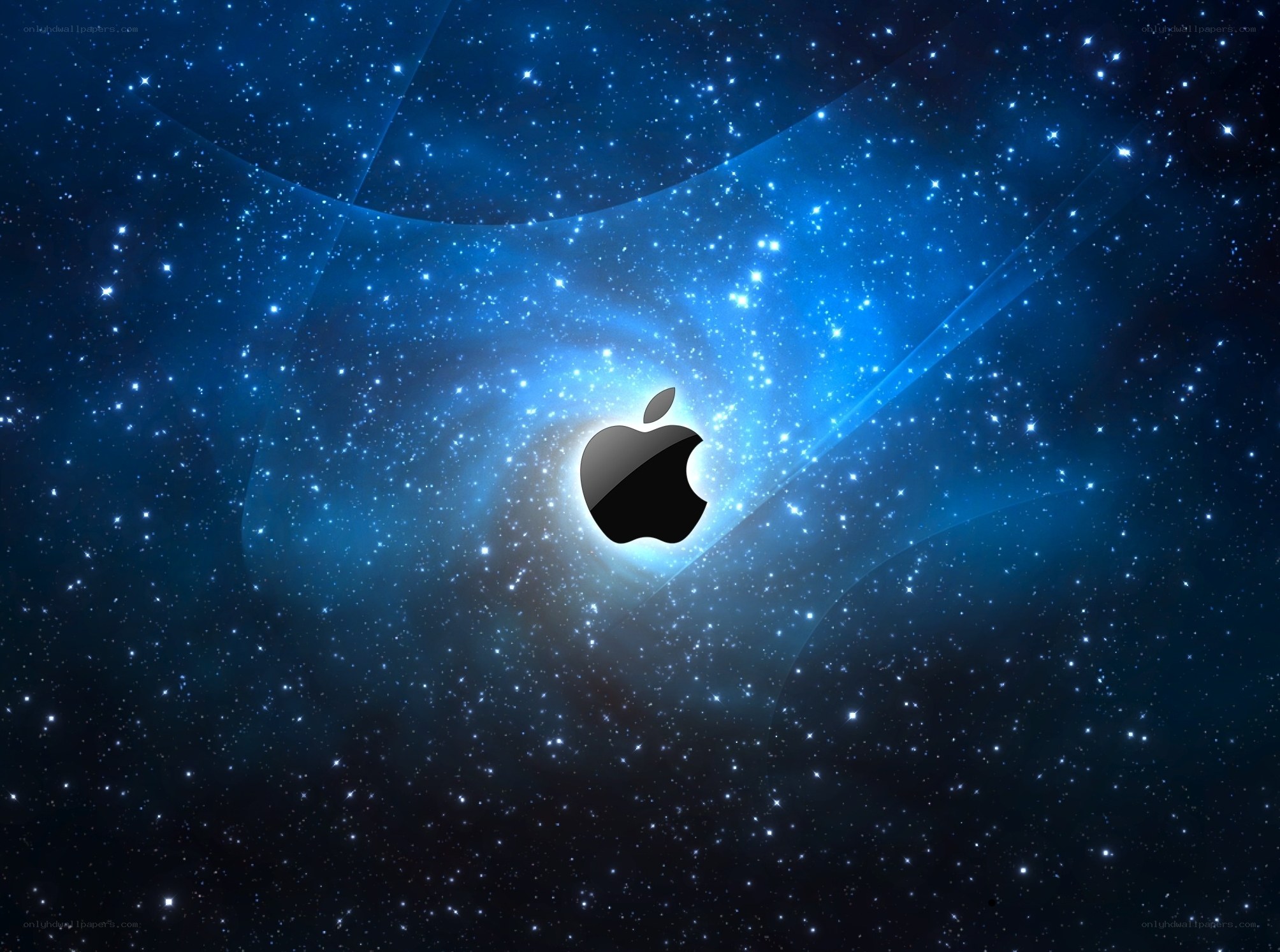 Apple logo in space