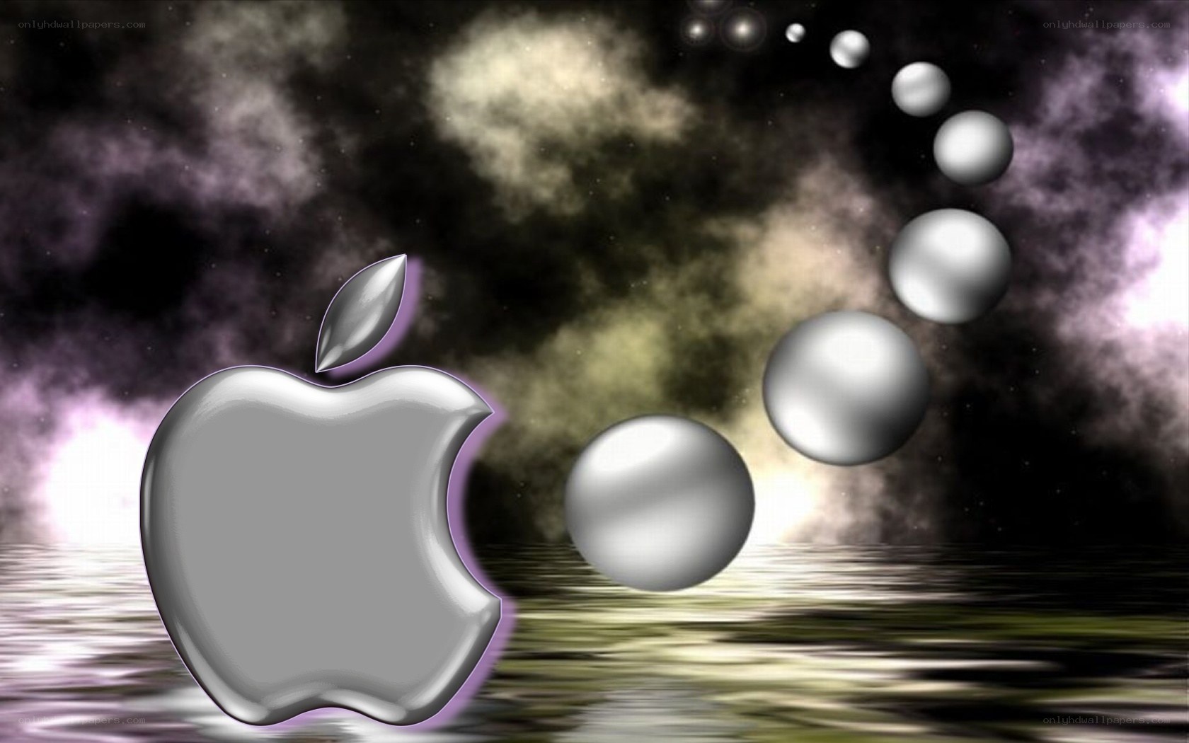 Apple logo in space