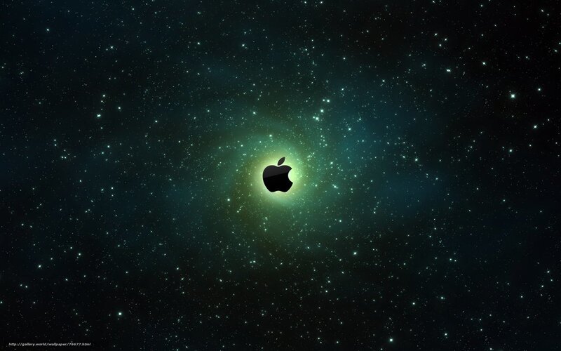 Apple Logo in Space — Black, Cosmic