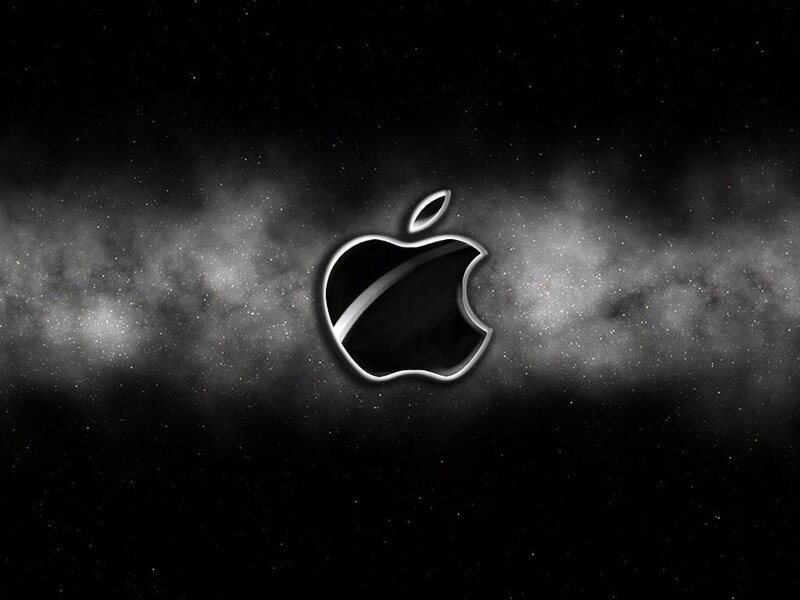 Apple Logo in Space — Black, Dramatic