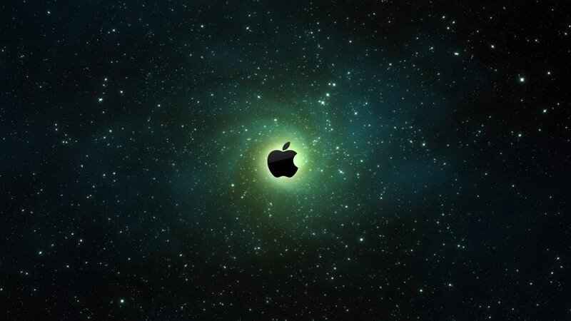 Apple Logo in Space — Black