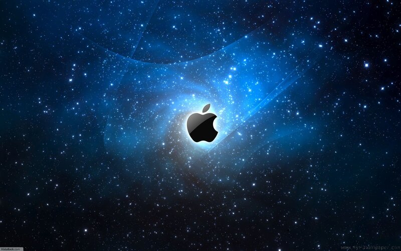 Apple Logo in Space — Blue