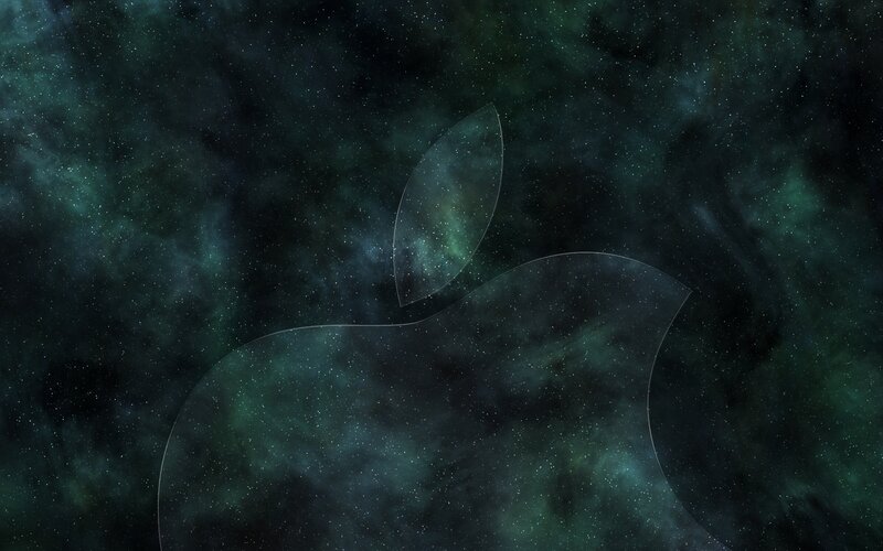 Apple Logo in Space — Green