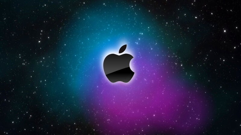 Apple Logo in Space — Purple, Cosmic