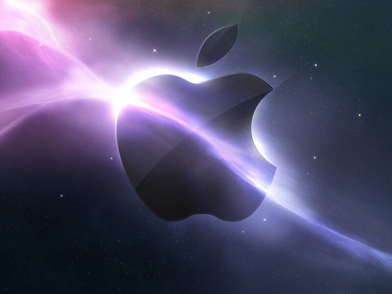 Apple Logo in Space — Purple, Dramatic