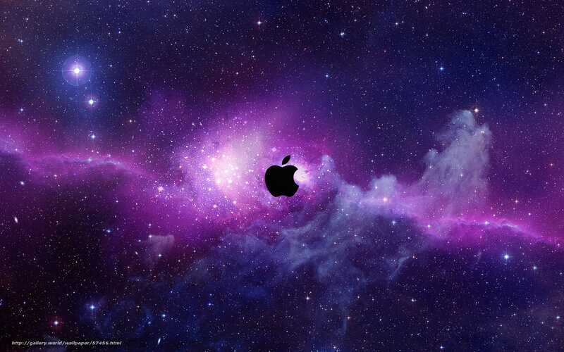 Apple Logo in Space — Purple