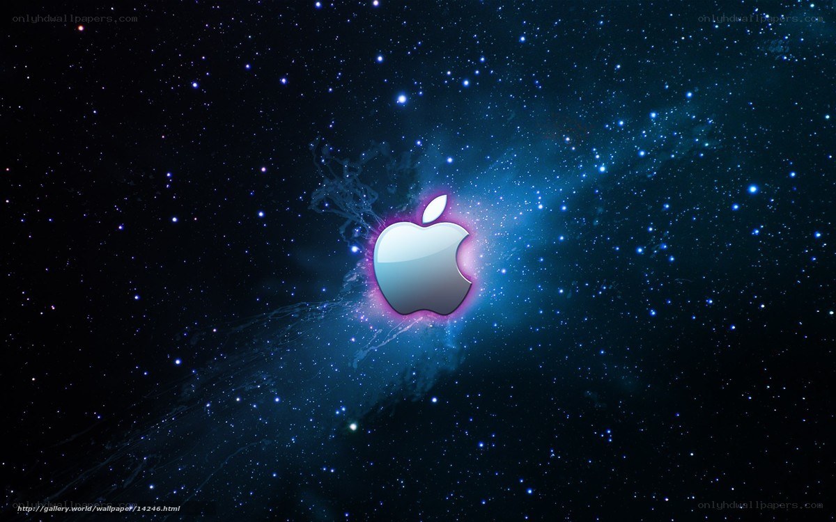 Apple logo in space