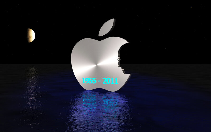 Apple Logo in Water — Black