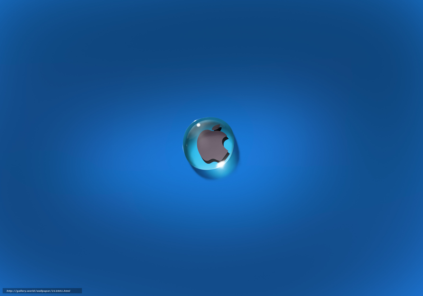 Apple logo in water droplet